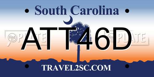 ATT46D South Carolina License Plate