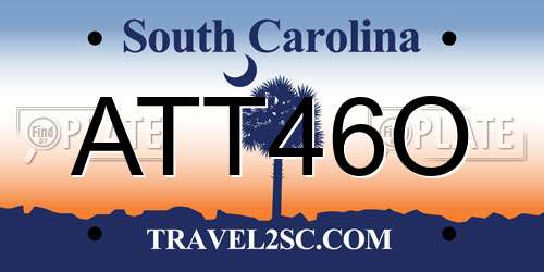 ATT46O South Carolina License Plate