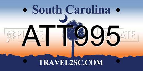 ATT995 South Carolina License Plate