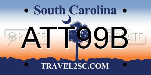 ATT99B South Carolina License Plate