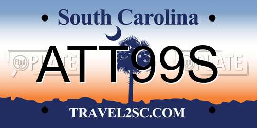 ATT99S South Carolina License Plate