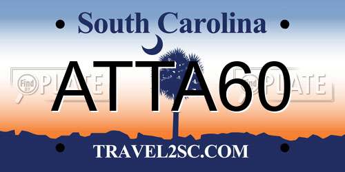 ATTA60 South Carolina License Plate