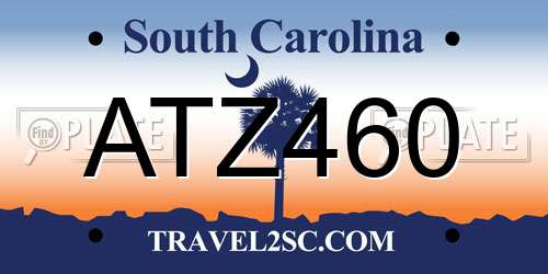 ATZ460 South Carolina License Plate