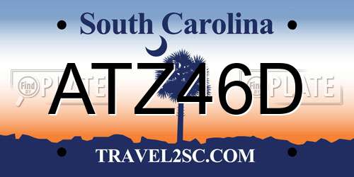 ATZ46D South Carolina License Plate