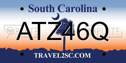 ATZ46Q South Carolina License Plate