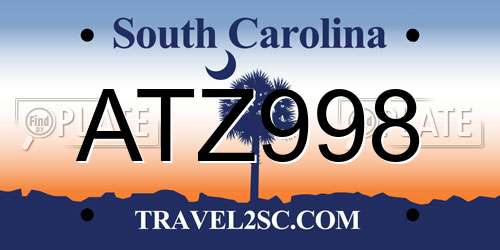 ATZ998 South Carolina License Plate