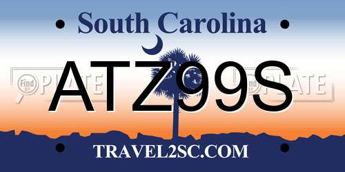 ATZ99S South Carolina License Plate