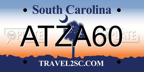 ATZA60 South Carolina License Plate
