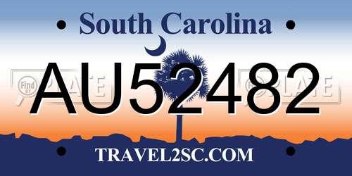 AU52482 South Carolina License Plate