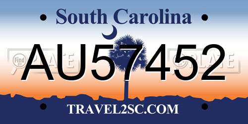 AU57452 South Carolina License Plate