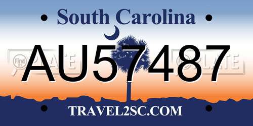 AU57487 South Carolina License Plate