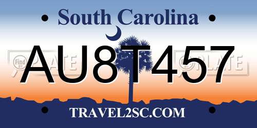 AU8T457 South Carolina License Plate