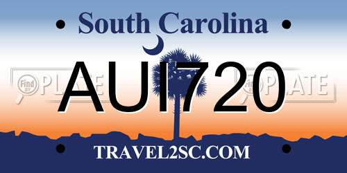 AUI720 South Carolina License Plate
