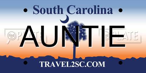 AUNTIE South Carolina License Plate