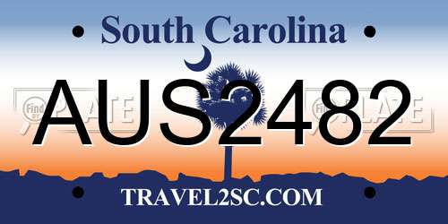 AUS2482 South Carolina License Plate