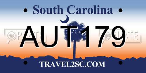 AUT179 South Carolina License Plate