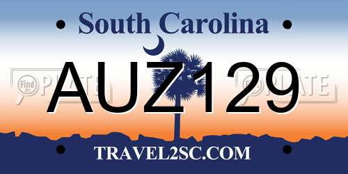 AUZ129 South Carolina License Plate