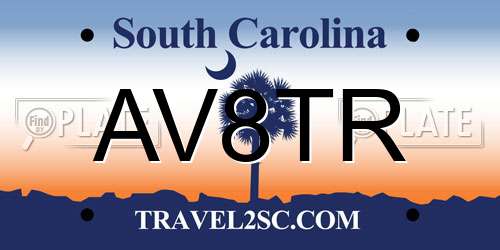 AV8TR South Carolina License Plate