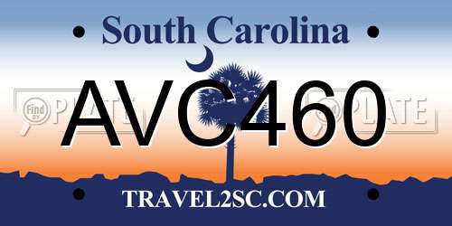 AVC460 South Carolina License Plate