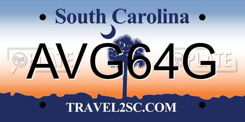 AVG64G South Carolina License Plate