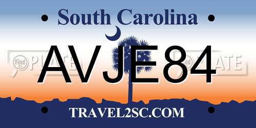 AVJE84 South Carolina License Plate