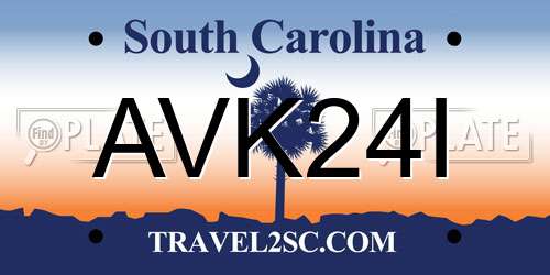 AVK24I South Carolina License Plate