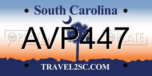 AVP447 South Carolina License Plate