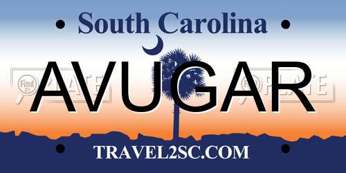 AVUGAR South Carolina License Plate