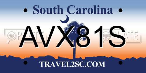 AVX81S South Carolina License Plate