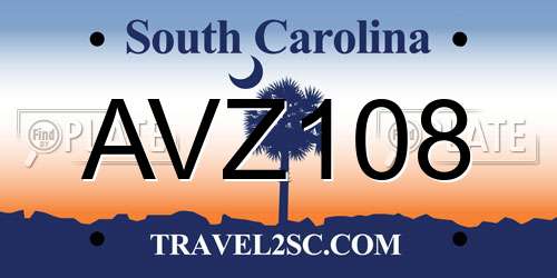 AVZ108 South Carolina License Plate