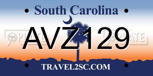 AVZ129 South Carolina License Plate