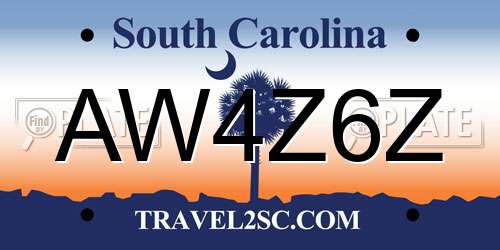 AW4Z6Z South Carolina License Plate
