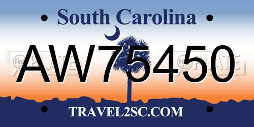 AW75450 South Carolina License Plate