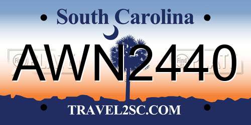 AWN2440 South Carolina License Plate