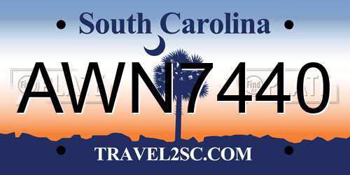 AWN7440 South Carolina License Plate
