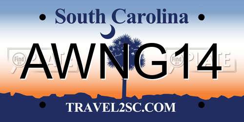 AWNG14 South Carolina License Plate