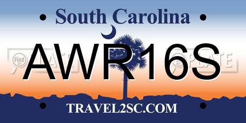 AWR16S South Carolina License Plate