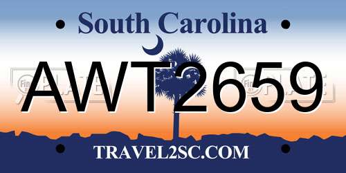 AWT2659 South Carolina License Plate