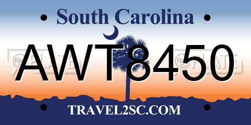 AWT8450 South Carolina License Plate