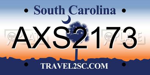 AXS2173 South Carolina License Plate