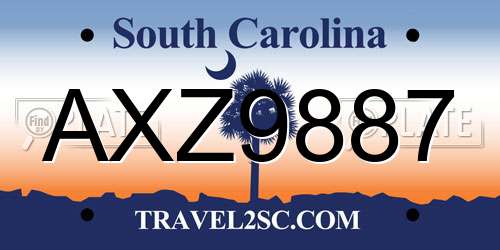 AXZ9887 South Carolina License Plate