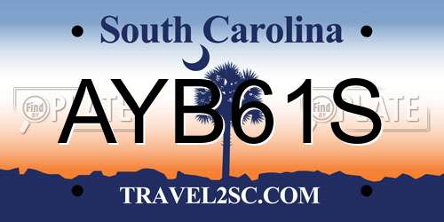 AYB61S South Carolina License Plate