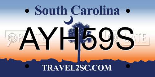 AYH59S South Carolina License Plate