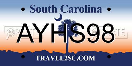 AYHS98 South Carolina License Plate