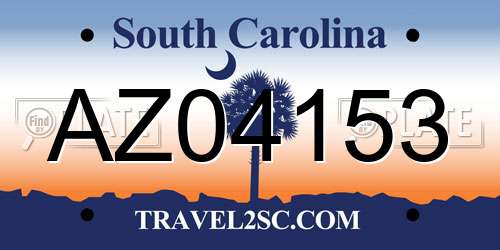 AZ04153 South Carolina License Plate