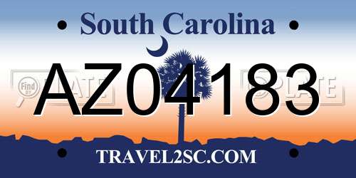 AZ04183 South Carolina License Plate