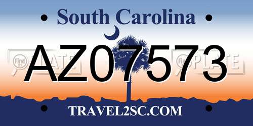 AZ07573 South Carolina License Plate