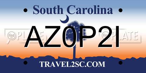 AZ0P2I South Carolina License Plate