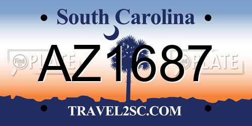 AZ1687 South Carolina License Plate