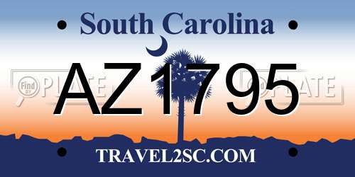 AZ1795 South Carolina License Plate